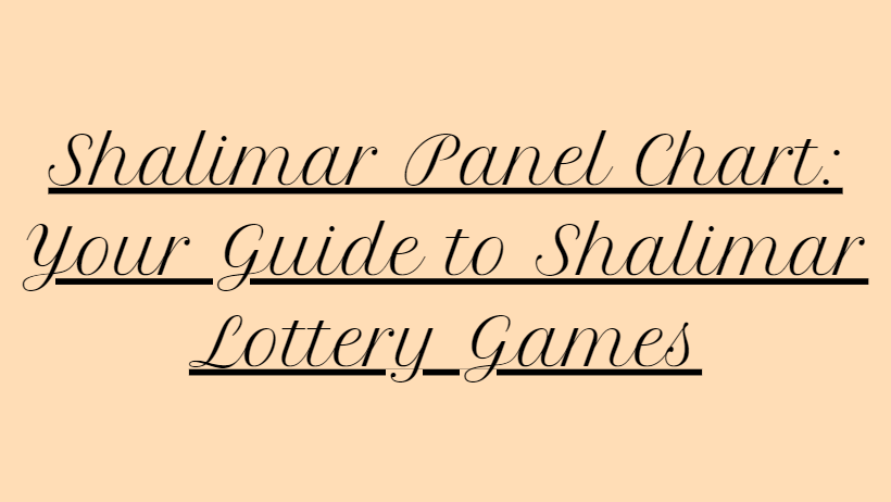 shalimar panel chart